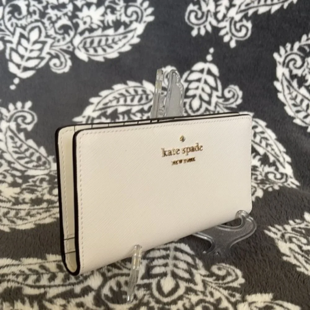 Kate Spade Staci Large Slim Bifold Wallet Parchment - Picture 10 of 16